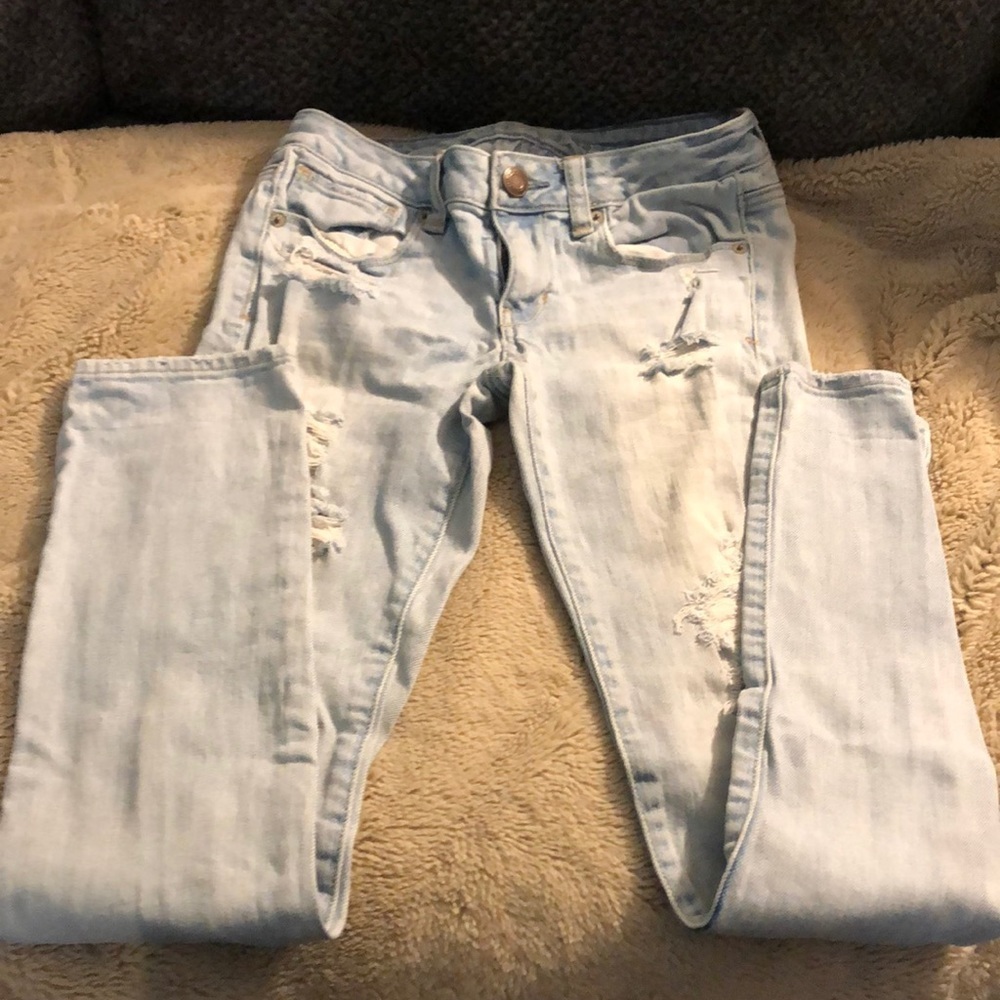 American Eagle Distressed Skinny Stretch Jeans